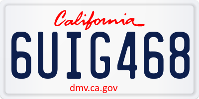 CA license plate 6UIG468