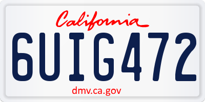 CA license plate 6UIG472