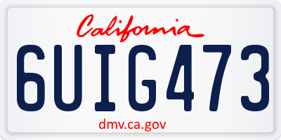CA license plate 6UIG473