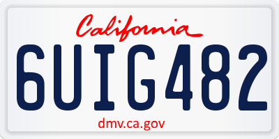 CA license plate 6UIG482