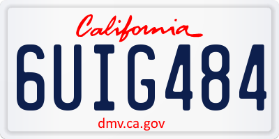 CA license plate 6UIG484