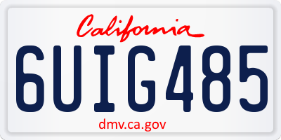 CA license plate 6UIG485