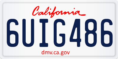 CA license plate 6UIG486