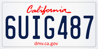 CA license plate 6UIG487