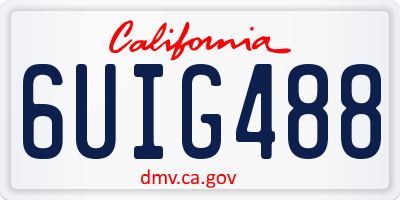 CA license plate 6UIG488