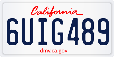 CA license plate 6UIG489