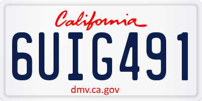 CA license plate 6UIG491