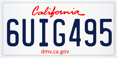 CA license plate 6UIG495