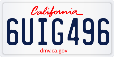 CA license plate 6UIG496