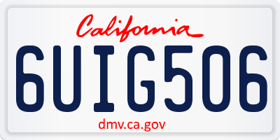 CA license plate 6UIG506