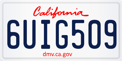 CA license plate 6UIG509