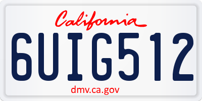 CA license plate 6UIG512