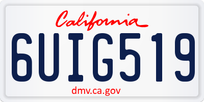 CA license plate 6UIG519