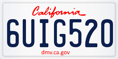 CA license plate 6UIG520