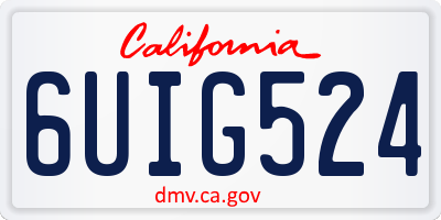 CA license plate 6UIG524