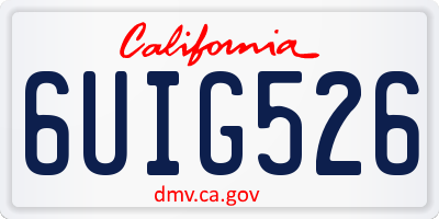 CA license plate 6UIG526