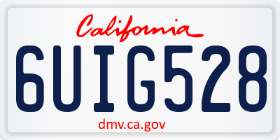 CA license plate 6UIG528
