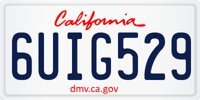 CA license plate 6UIG529