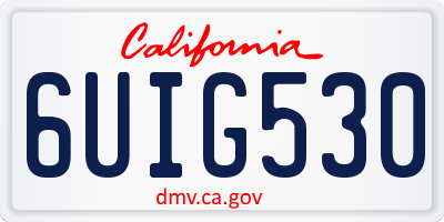 CA license plate 6UIG530