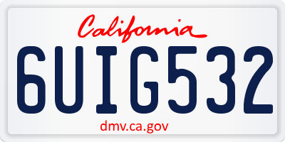 CA license plate 6UIG532