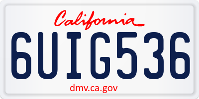 CA license plate 6UIG536