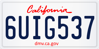 CA license plate 6UIG537