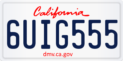CA license plate 6UIG555