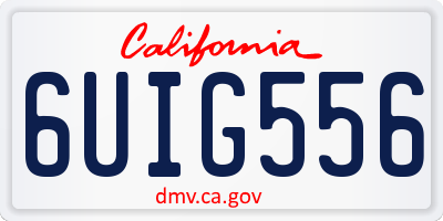 CA license plate 6UIG556