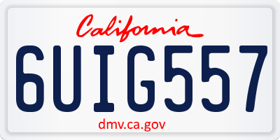CA license plate 6UIG557