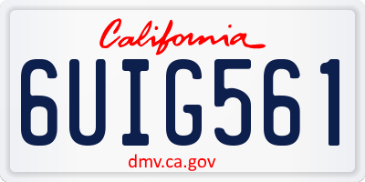 CA license plate 6UIG561