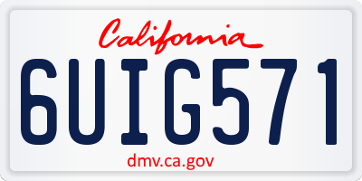 CA license plate 6UIG571
