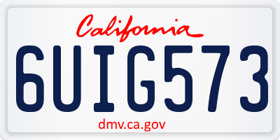 CA license plate 6UIG573