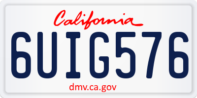 CA license plate 6UIG576