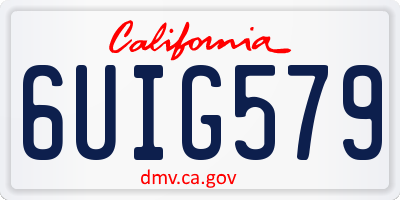 CA license plate 6UIG579