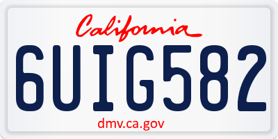 CA license plate 6UIG582
