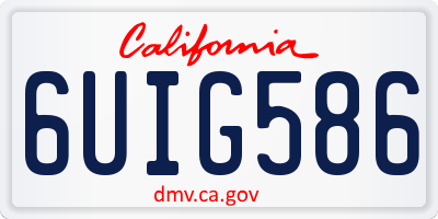 CA license plate 6UIG586