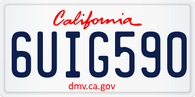 CA license plate 6UIG590