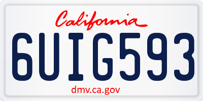 CA license plate 6UIG593