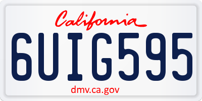 CA license plate 6UIG595