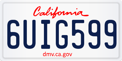 CA license plate 6UIG599