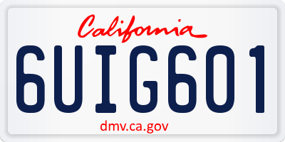 CA license plate 6UIG601