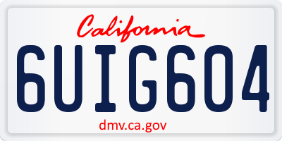 CA license plate 6UIG604