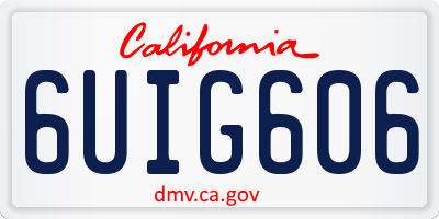 CA license plate 6UIG606