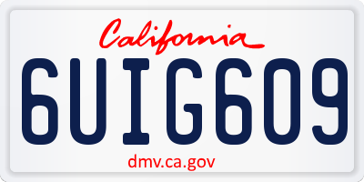 CA license plate 6UIG609