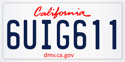 CA license plate 6UIG611