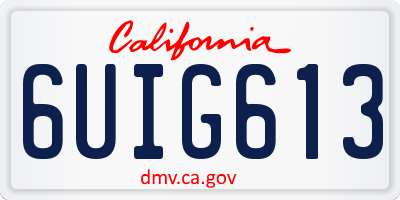 CA license plate 6UIG613