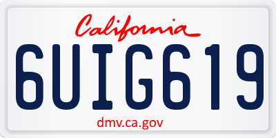 CA license plate 6UIG619