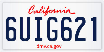 CA license plate 6UIG621
