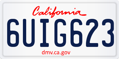 CA license plate 6UIG623