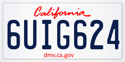 CA license plate 6UIG624